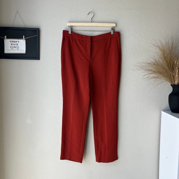 Rosetta Getty Trouser Red Cropped Tapered High Rise‎ Dress Pants Size 10 - Picture 2 of 13